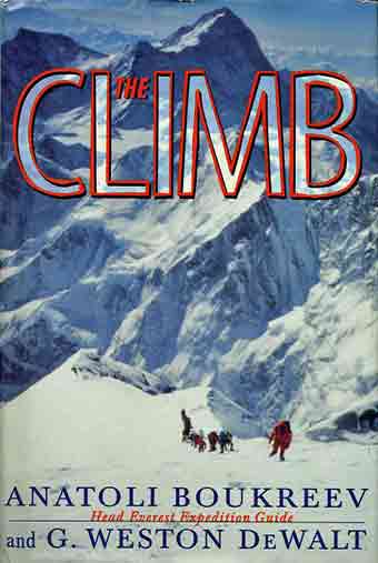 
Klev Schoening And A Long Line Of Climbers On Everest Southeast Ridge on May 10, 1996 - The Climb (Anatoli Boukreev) book cover
